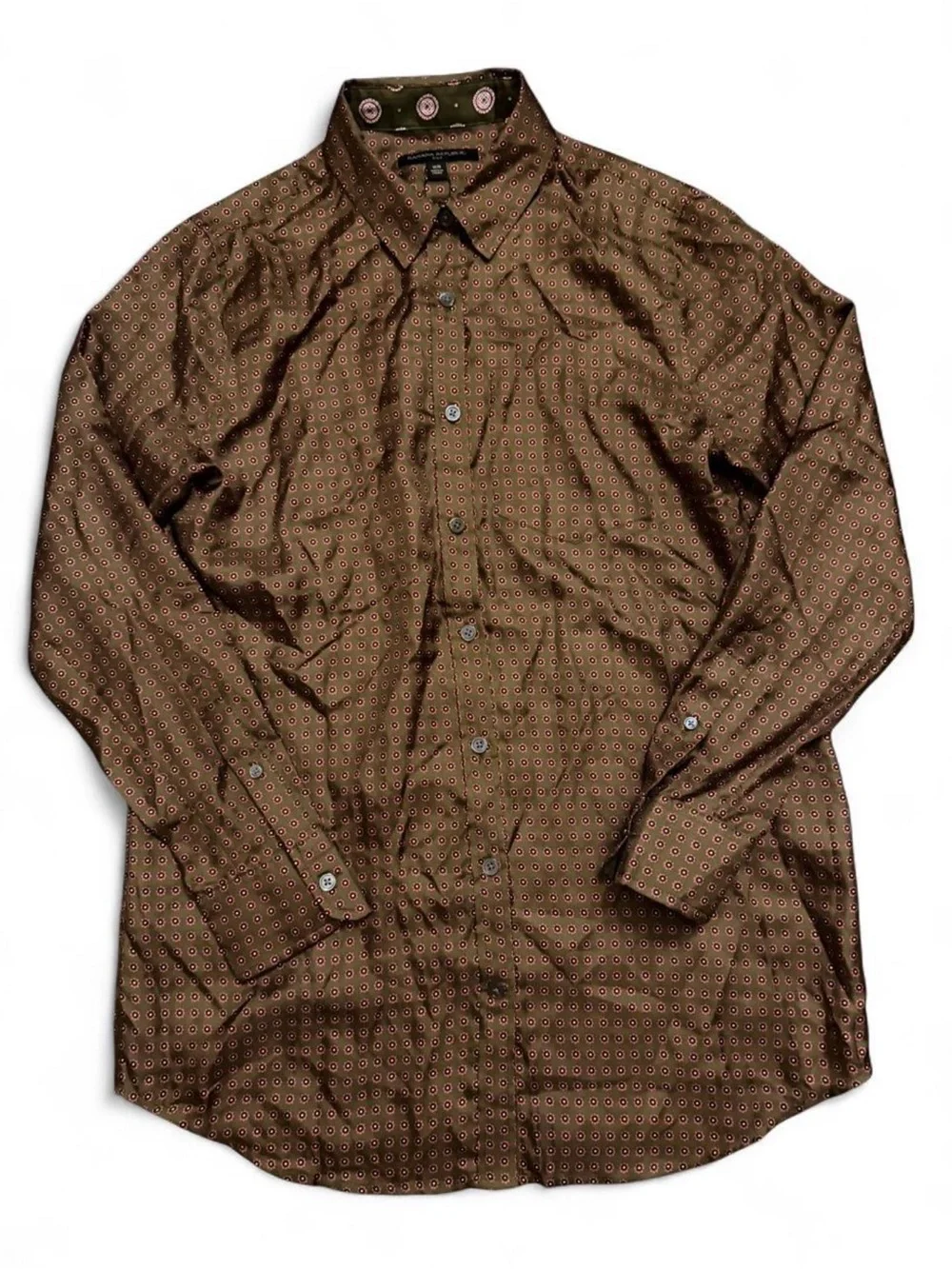 Banana Republic Brown Geometric Button-Down Shirt